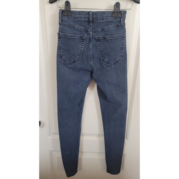 Topshop Black Washed Denim Jeans - Picture 2 of 4